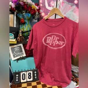 Dr Pepper Logo Adult Short Sleeve Red T-Shirt